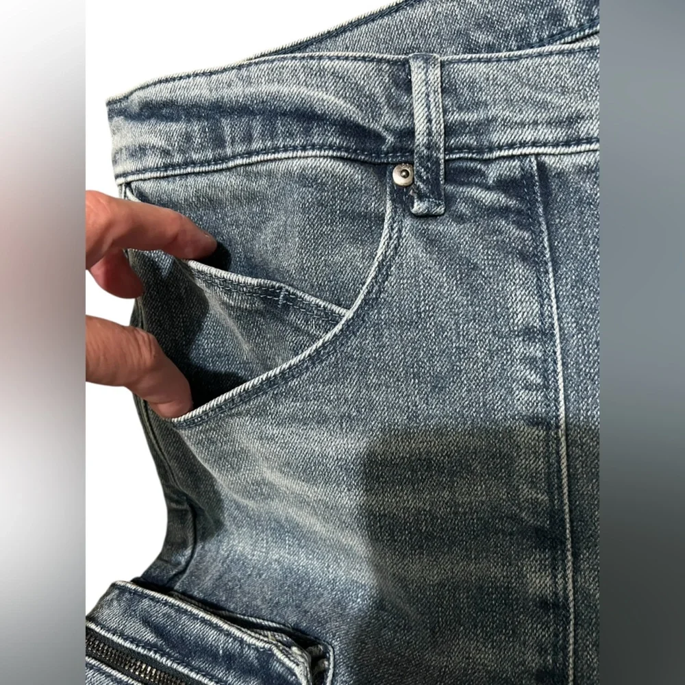RtA men's slate cargo straight leg jeans vintage indigo pants blue denim size 40